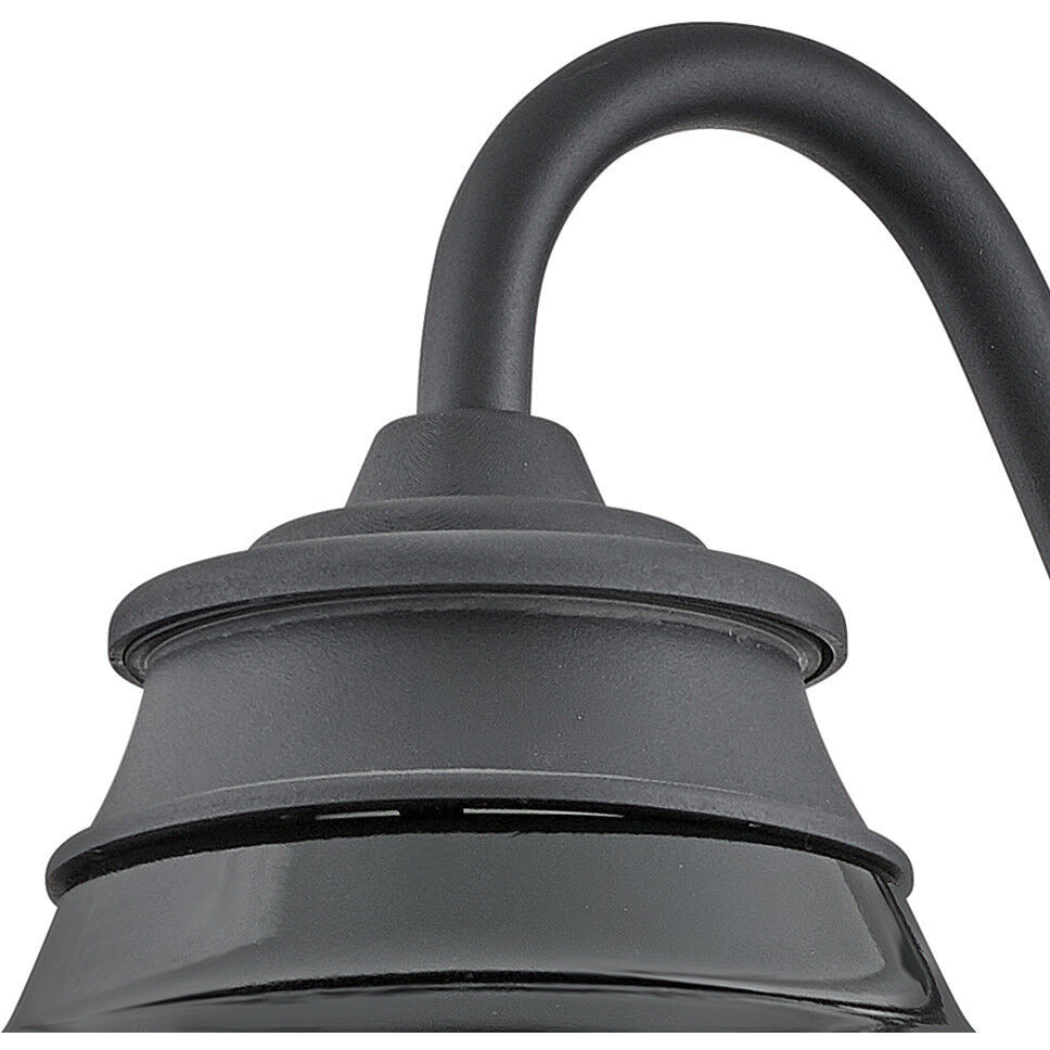 Wallace Outdoor Barn Light in Museum Black with Gloss Black, Gooseneck