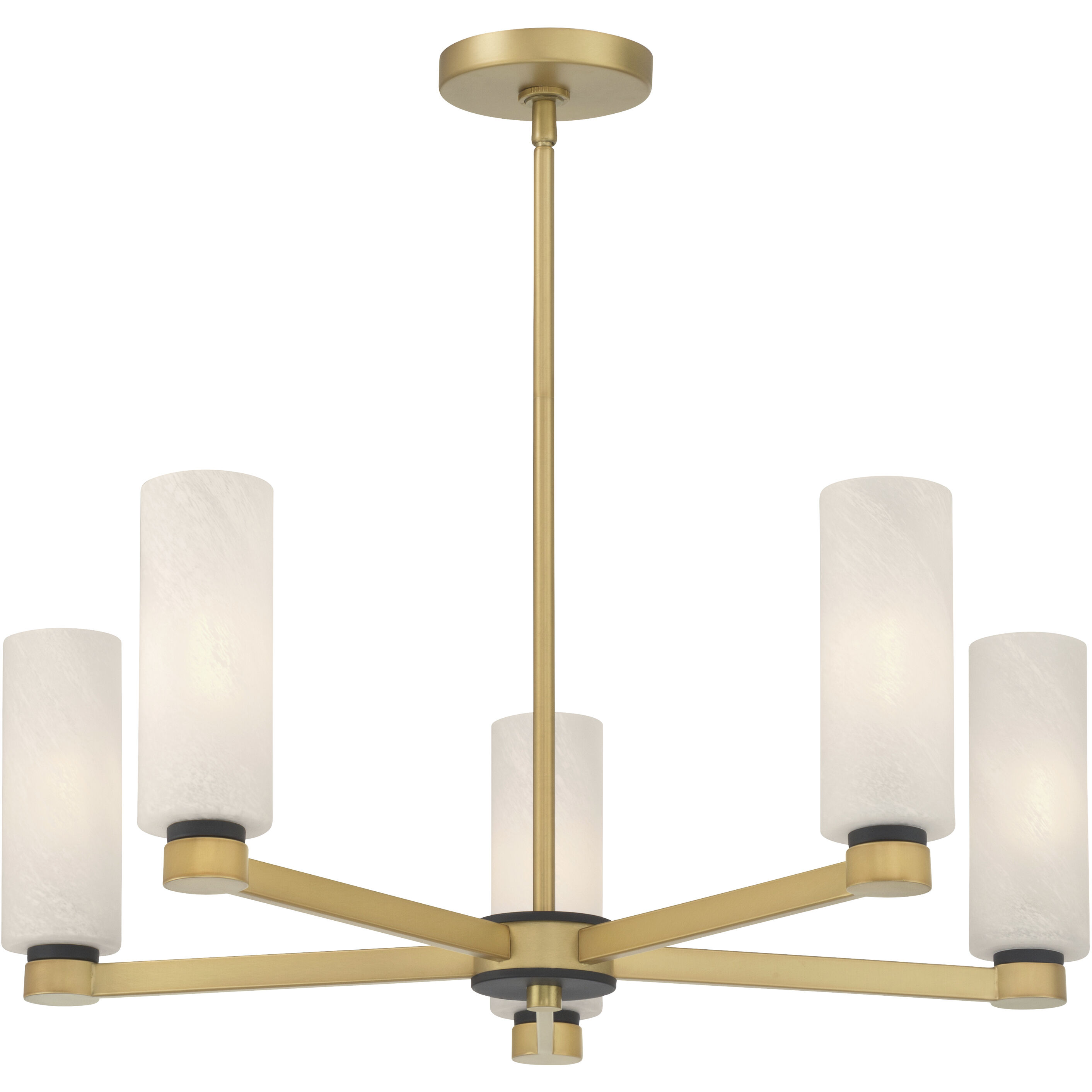 Wexmere 5 Light 26 inch Legacy Brass and Dark Matte Black Chandelier Ceiling Light