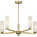 Wexmere 5 Light 26 inch Legacy Brass and Dark Matte Black Chandelier Ceiling Light