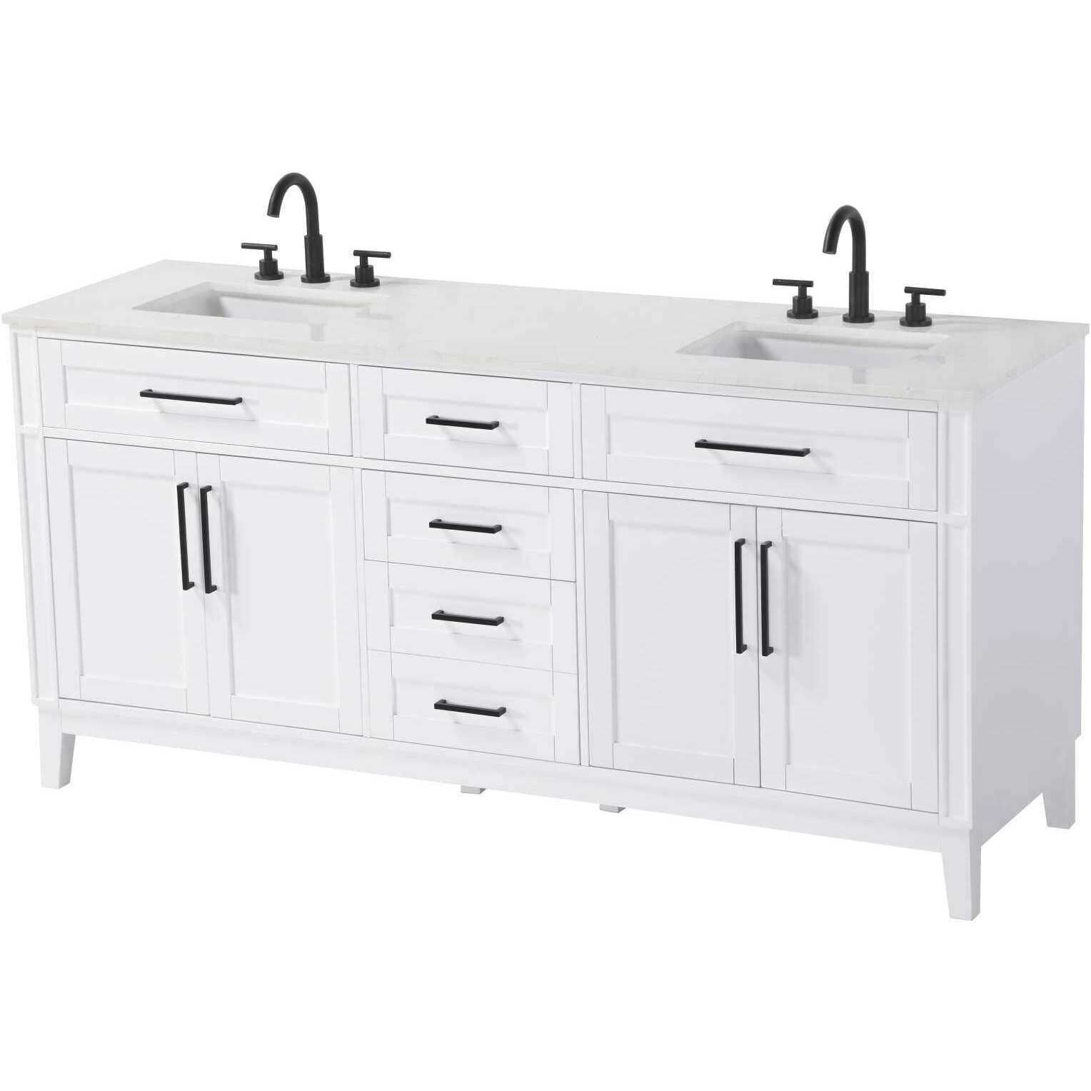 Virginia 72 X 35 inch White Bathroom Vanity Cabinet