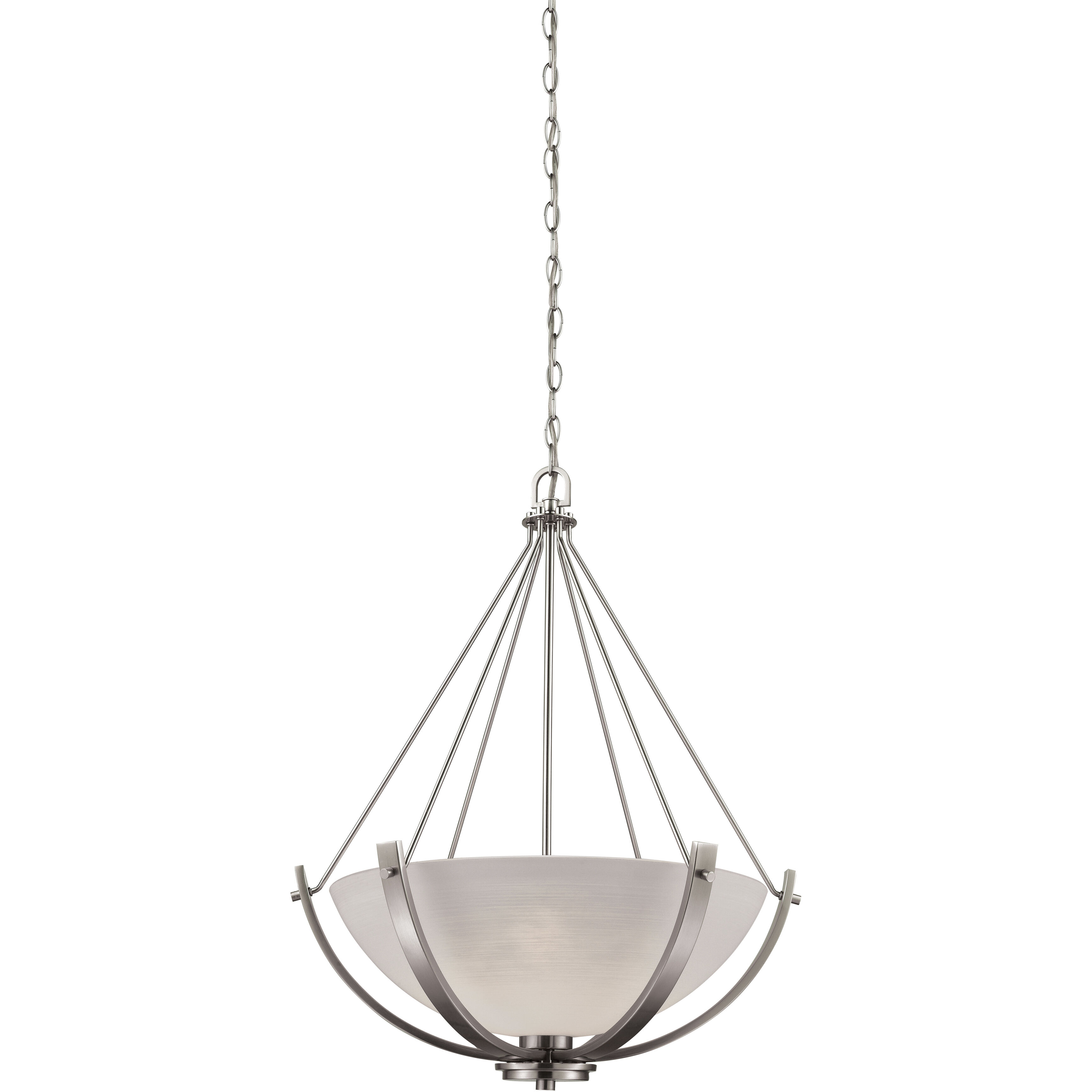 Casual Mission 3 Light 21 inch Brushed Nickel Chandelier Ceiling Light