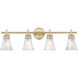 Belle 4 Light 32 inch Modern Gold Bath Vanity Light Wall Light