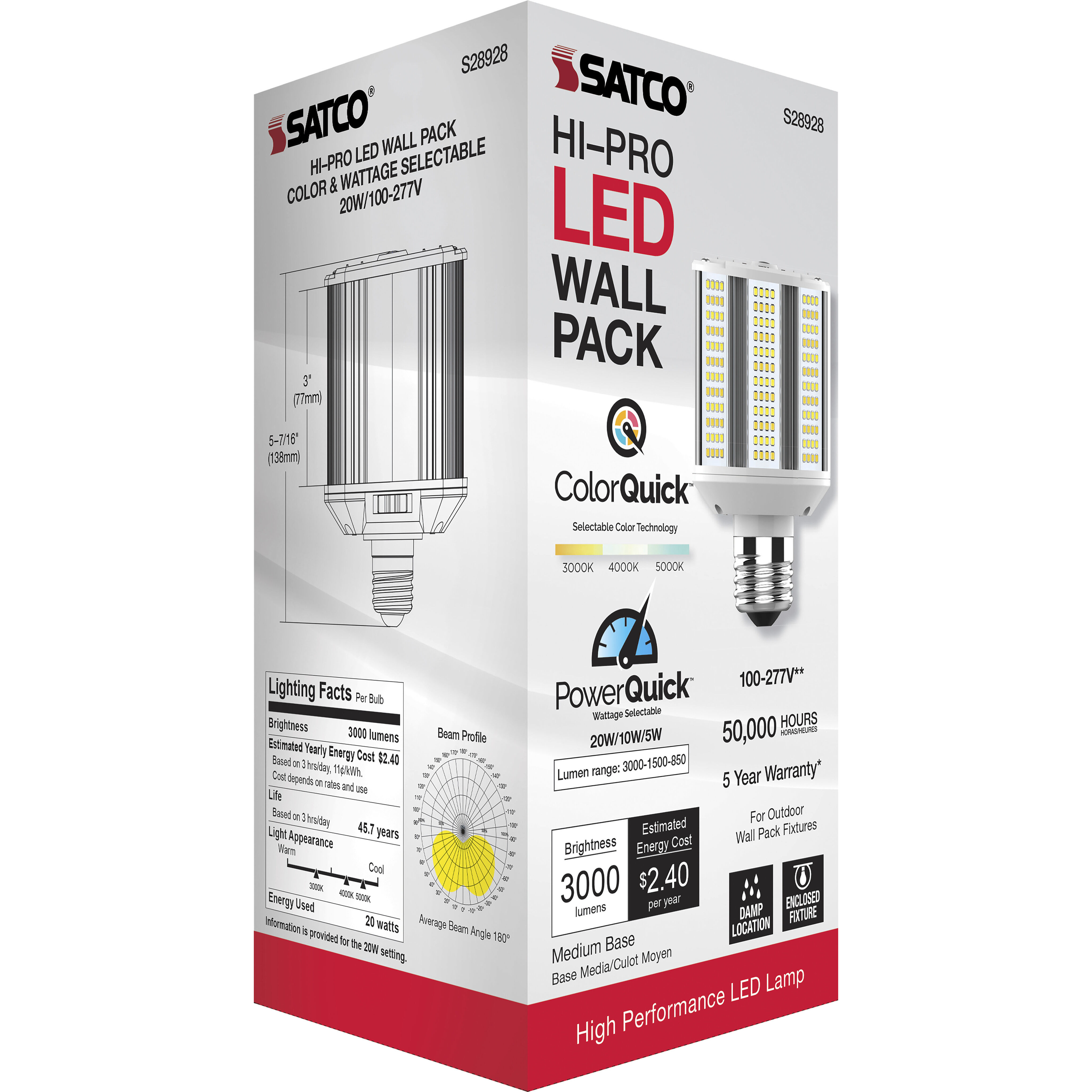 Hi-Pro LED Medium 20.00 watt 3000K HID Replacements