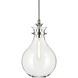 Laria 1 Light Polished Nickel Pendant Ceiling Light in Clear