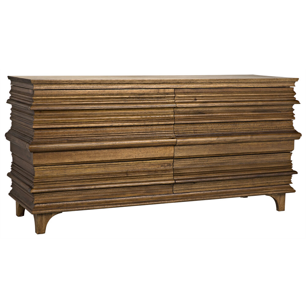 Bernard Dark Walnut Dresser, 6 Drawer