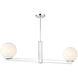 Modern 2 Light 42 inch Chrome Linear Chandelier Ceiling Light