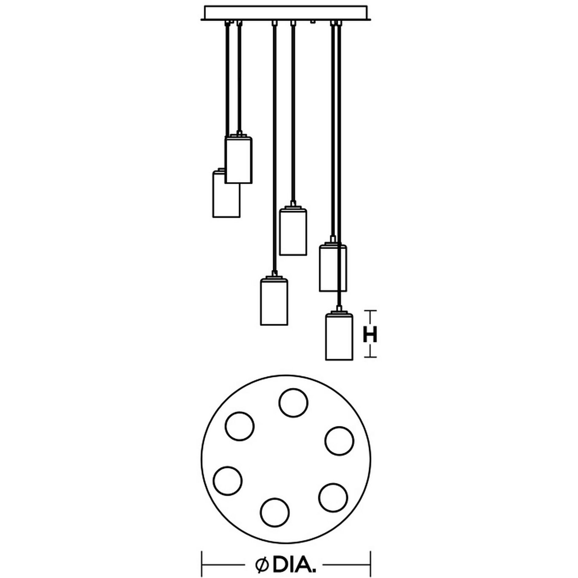Leo 6 Light 24 inch Satin Nickel Pendant Ceiling Light