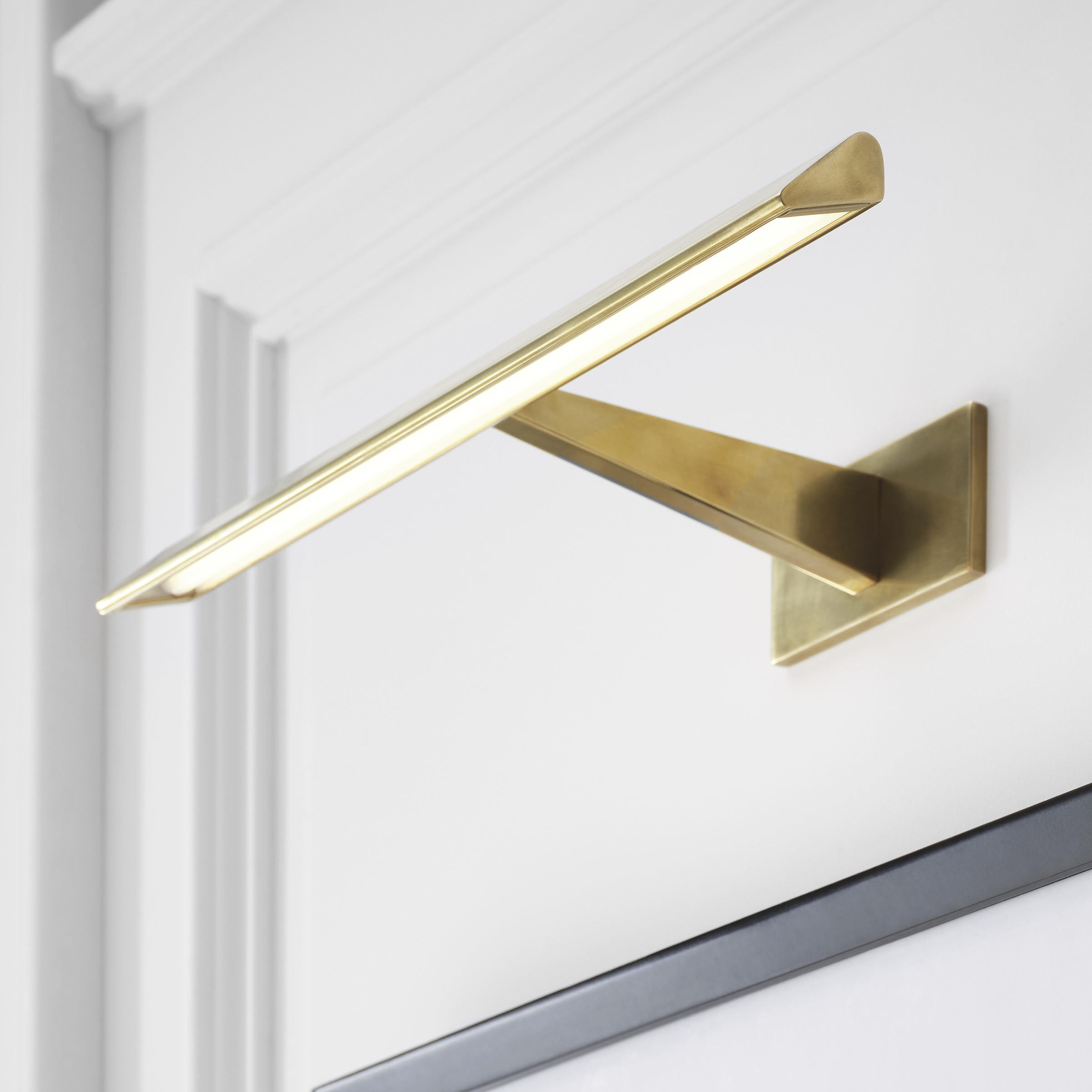 Ian K. Fowler Petrel 15 watt 18 inch Hand-Rubbed Antique Brass Picture Light Wall Light