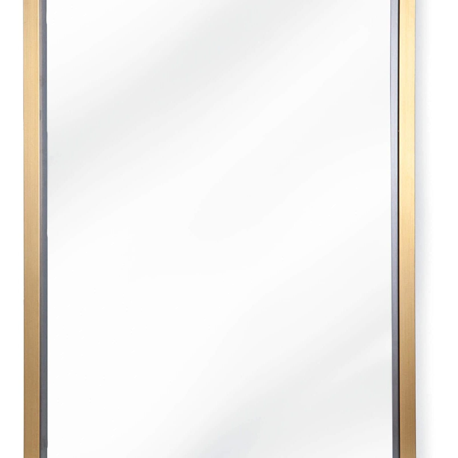 Rectangle 48 X 24 inch Natural Brass Mirror, Rectangle