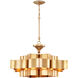 Grand Lotus 6 Light 30 inch Antique Gold Leaf Chandelier Ceiling Light, Large