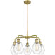 Cindyrella 5 Light 24 inch Brushed Brass Chandelier Ceiling Light in Clear Glass