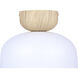 Caleb 1 Light 9 inch Matte White & Wood Flush Mount Ceiling Light