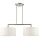 Meridian 2 Light 35 inch Brushed Nickel Linear Chandelier Ceiling Light