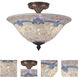 Evelyn 3 Light 13 inch Antique Brass Flush Mount Ceiling Light