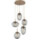 Cosmos Incandescent 5 Light 24.4 inch Novel Brass Chandelier Ceiling Light, Round Multi-Port