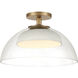 Halwynd LED 15 inch Legacy Brass Convertible Pendant/Semi-Flush Ceiling Light