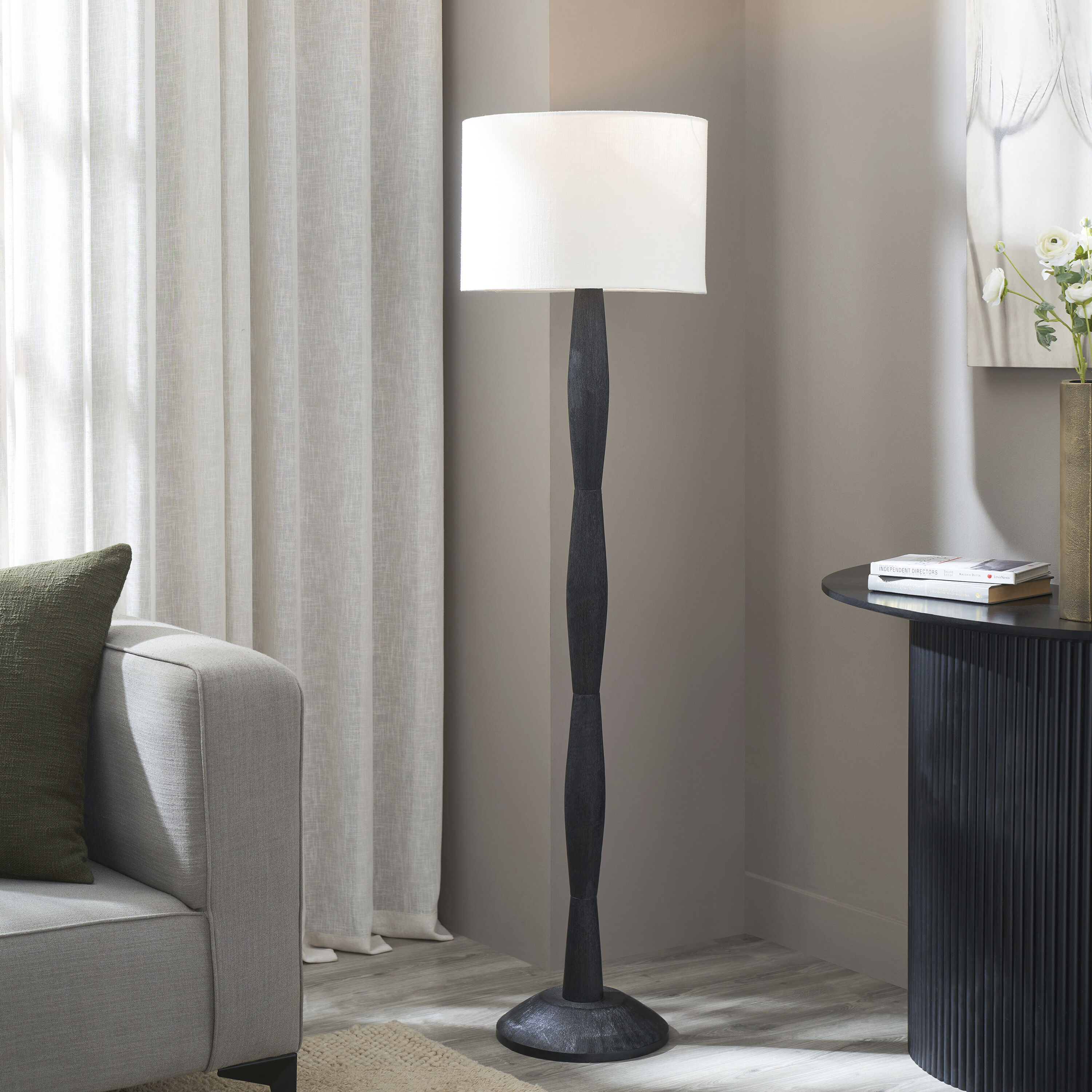 Francine 60 inch 100.00 watt Black Floor Lamp Portable Light