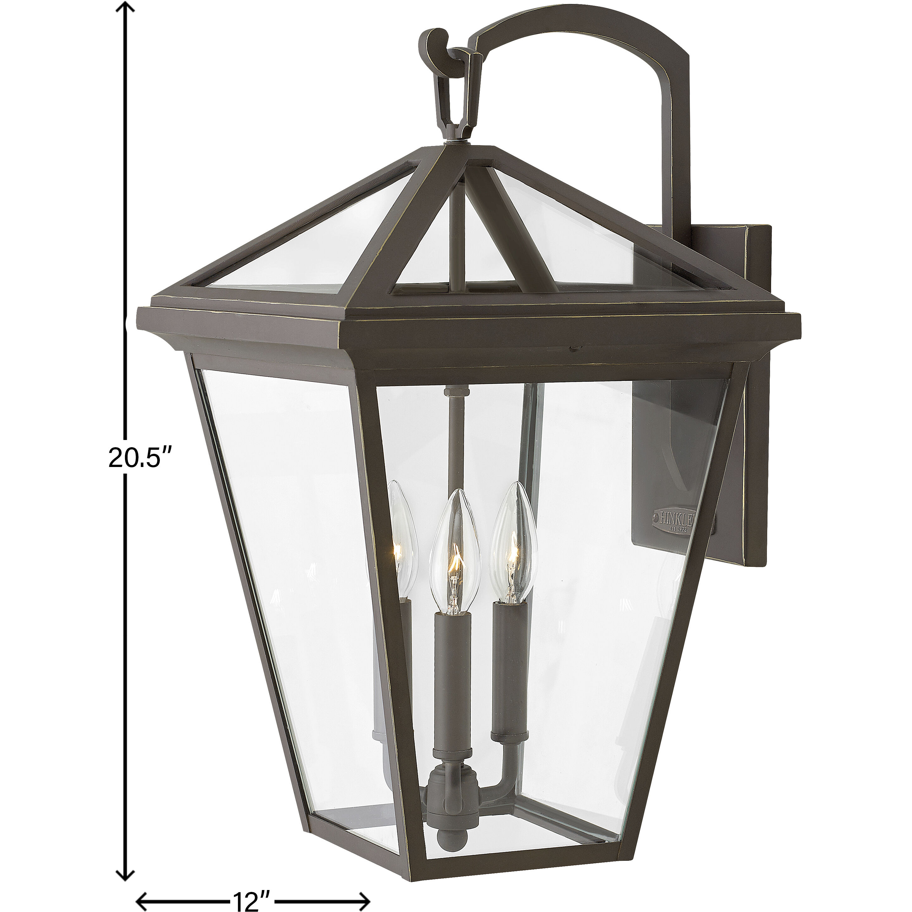 Estate Series Alford Place Outdoor Wall Mount Lantern in Oil Rubbed Bronze, Non-LED, Large