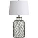 Signature 30.3 inch 150.00 watt Clear Seeded Glass and Off White Table Lamp Portable Light