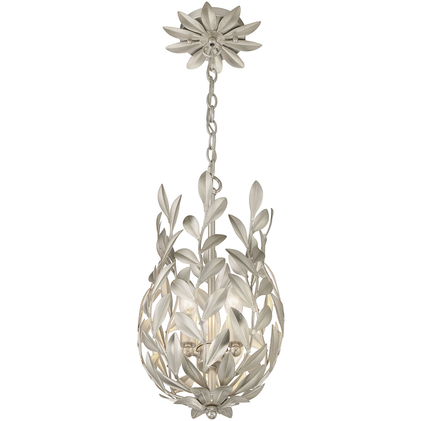 Broche 3 Light 9.5 inch Antique Silver Pendant Ceiling Light