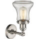 Franklin Restoration Bellmont LED 6.5 inch Brushed Satin Nickel Sconce Wall Light in Clear Glass, Franklin Restoration