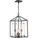 Aaron 4 Light 13 inch Flat Black and Satin Brass Foyer Pendant Ceiling Light