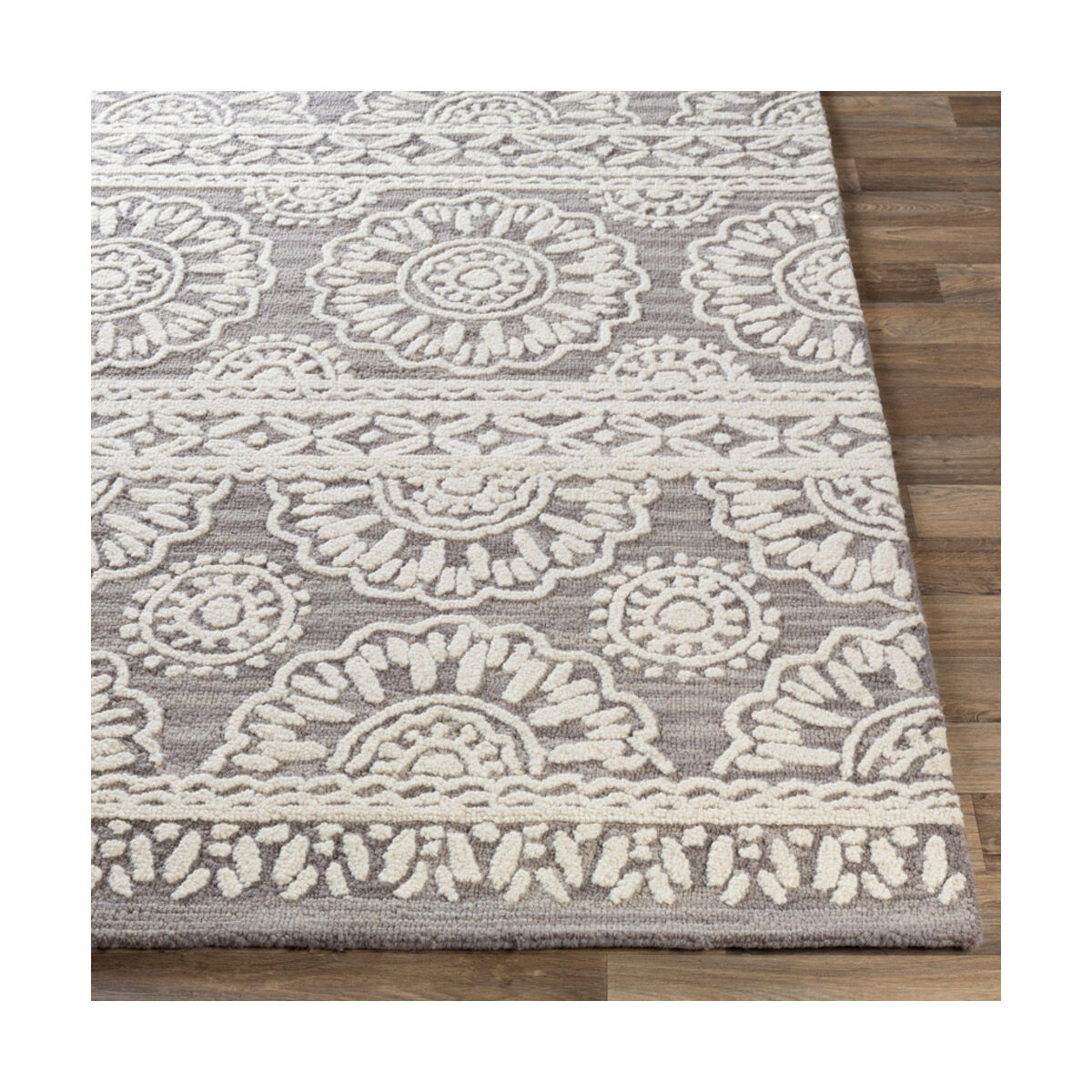 Scott 90 X 60 inch Charcoal/Light Gray/Ivory Rugs