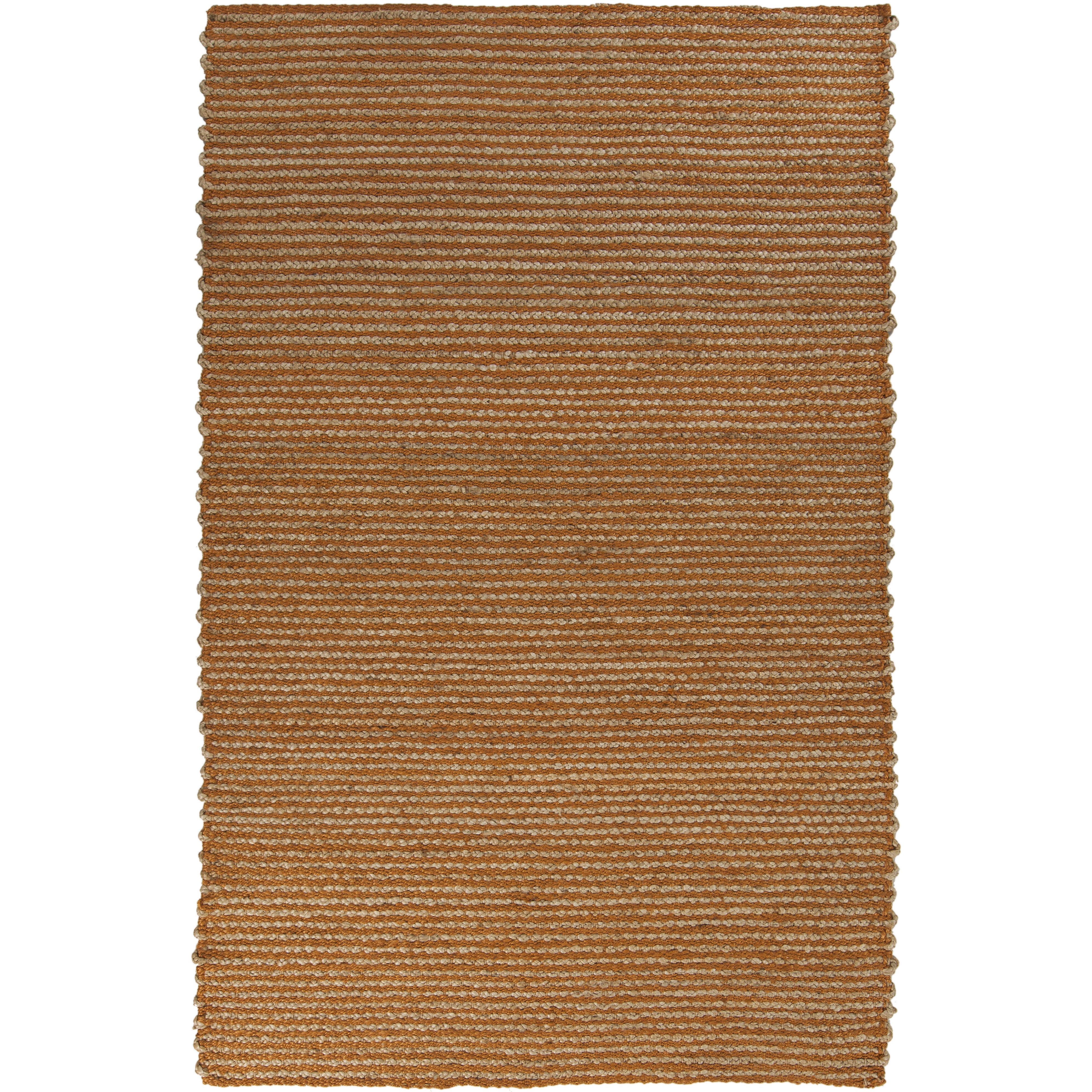 Reeds Burnt Orange / Tan Handmade Rug