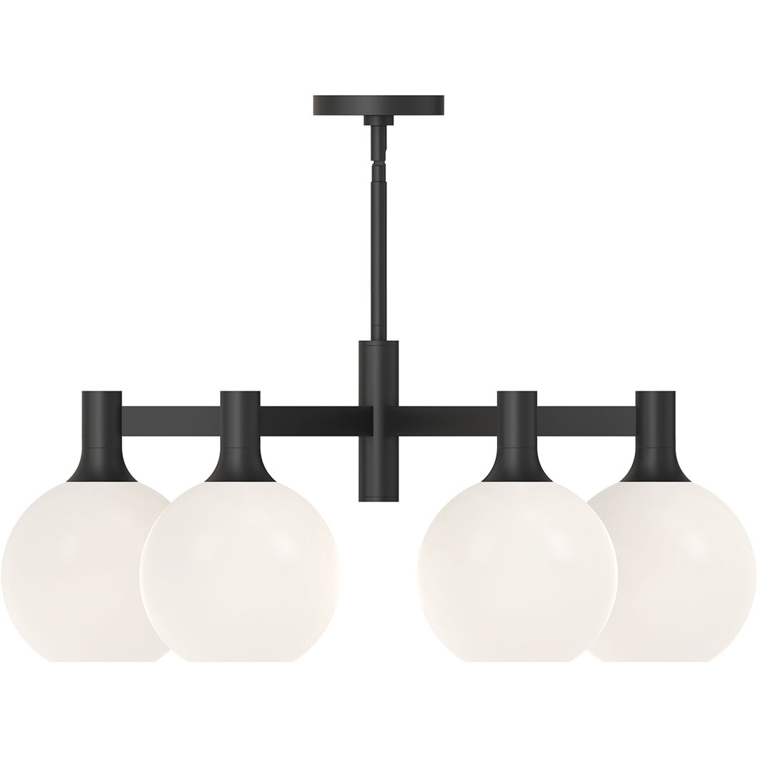Alora Mood Castilla 6 Light 29.5 inch Matte Black/Opal Matte Glass Chandelier Ceiling Light in Matte Opal Glass