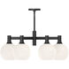 Alora Mood Castilla 6 Light 29.5 inch Matte Black/Opal Matte Glass Chandelier Ceiling Light in Matte Opal Glass