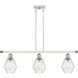 Ballston Cindyrella 3 Light 36 inch White and Polished Chrome Island Light Ceiling Light in Incandescent, Seedy Glass