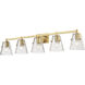 Analia 5 Light 45.75 inch Modern Gold Vanity Wall Light