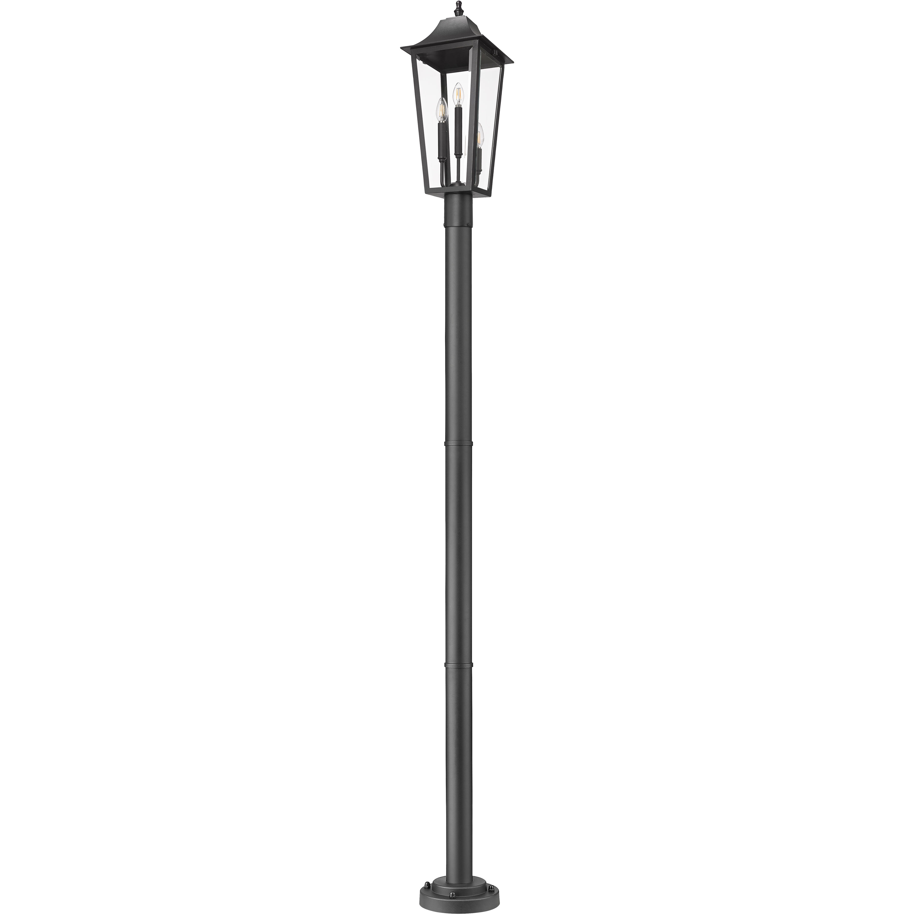 Gannon 3 Light 100.5 inch Black Outdoor Post Mounted Fixture