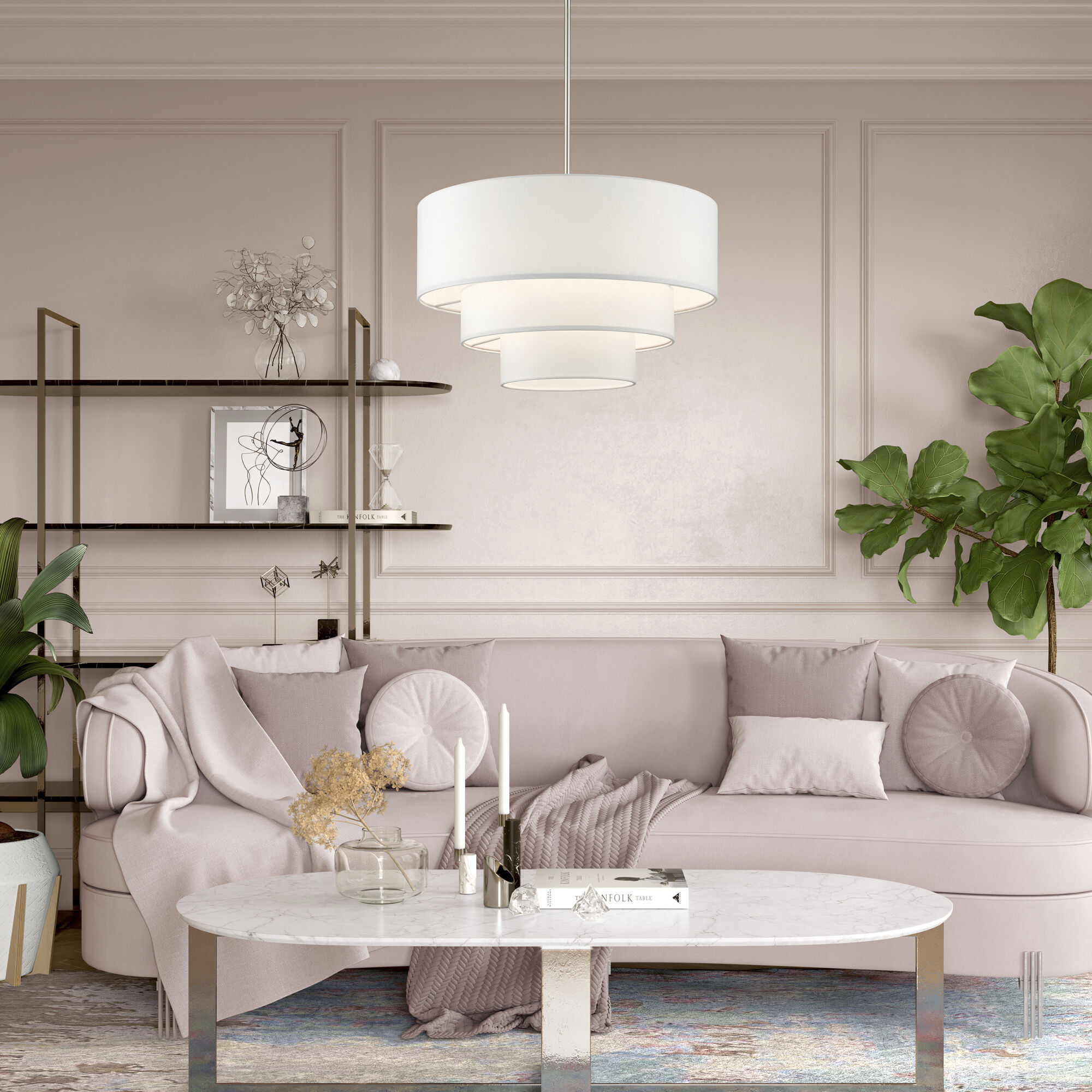 Carrington 4 Light 23 inch Brushed Nickel Pendant Chandelier Ceiling Light