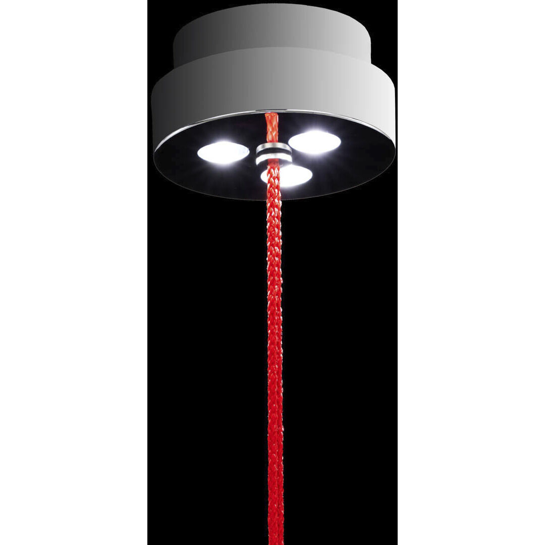 Forever Serenity LED 3.6 inch Polished Chrome Pendant Ceiling Light in Red Rope, Red Rope