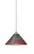 Kona LED Satin Nickel Pendant Ceiling Light in Bi-color Glass