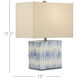 Nadene 17.5 inch 75 watt Blue and White and Brushed Brass Table Lamp Portable Light