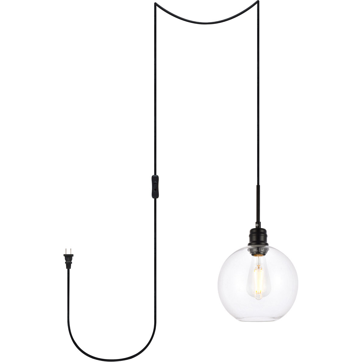 Emett 1 Light 8 inch Black Pendant Ceiling Light