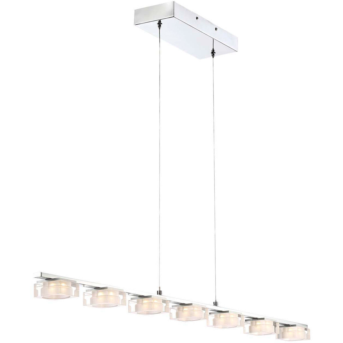 Brooklyn 7 Light 45.25 inch Chrome Linear Pendant Ceiling Light
