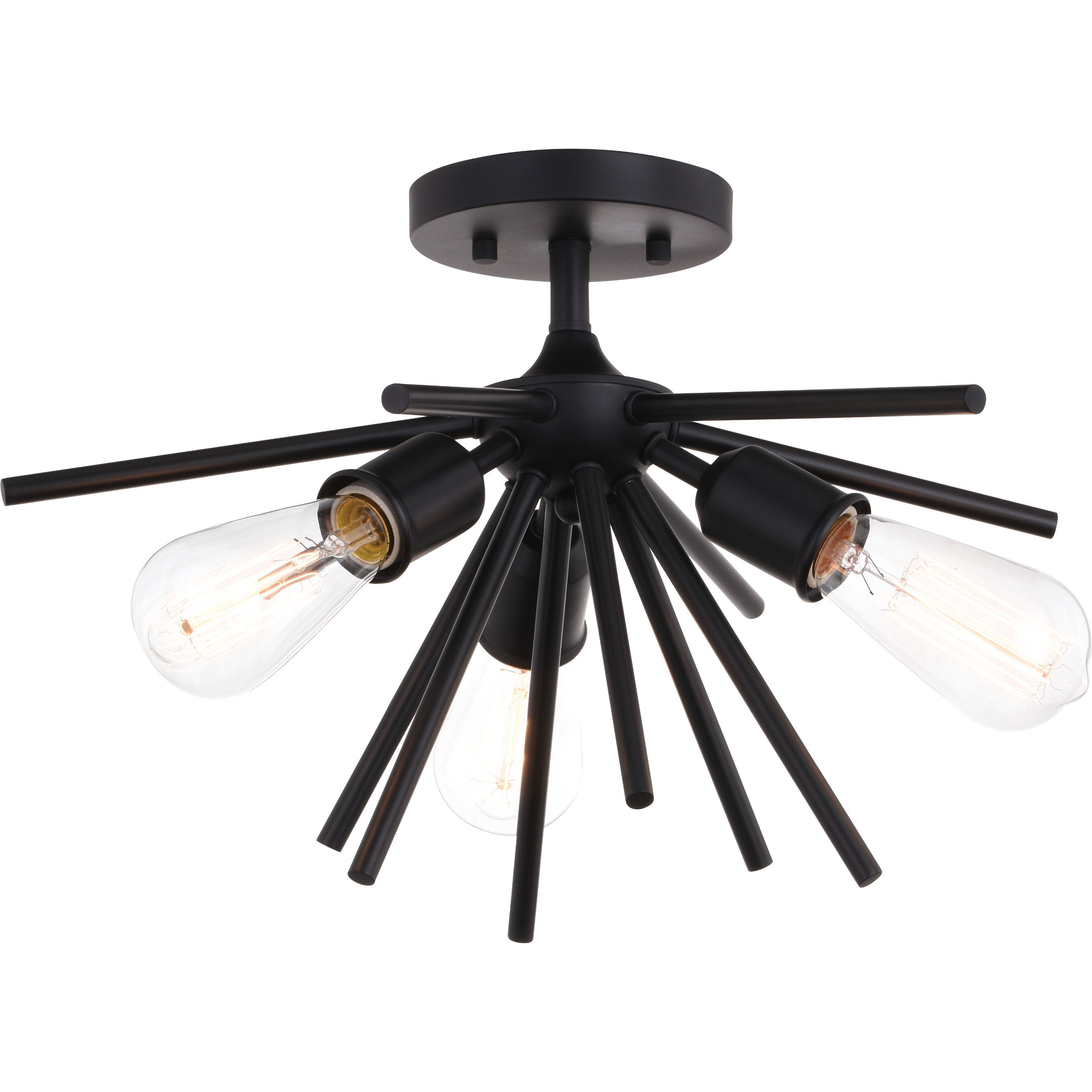 Estelle LED 17 inch Matte Black Semi-Flush Mount Ceiling Light
