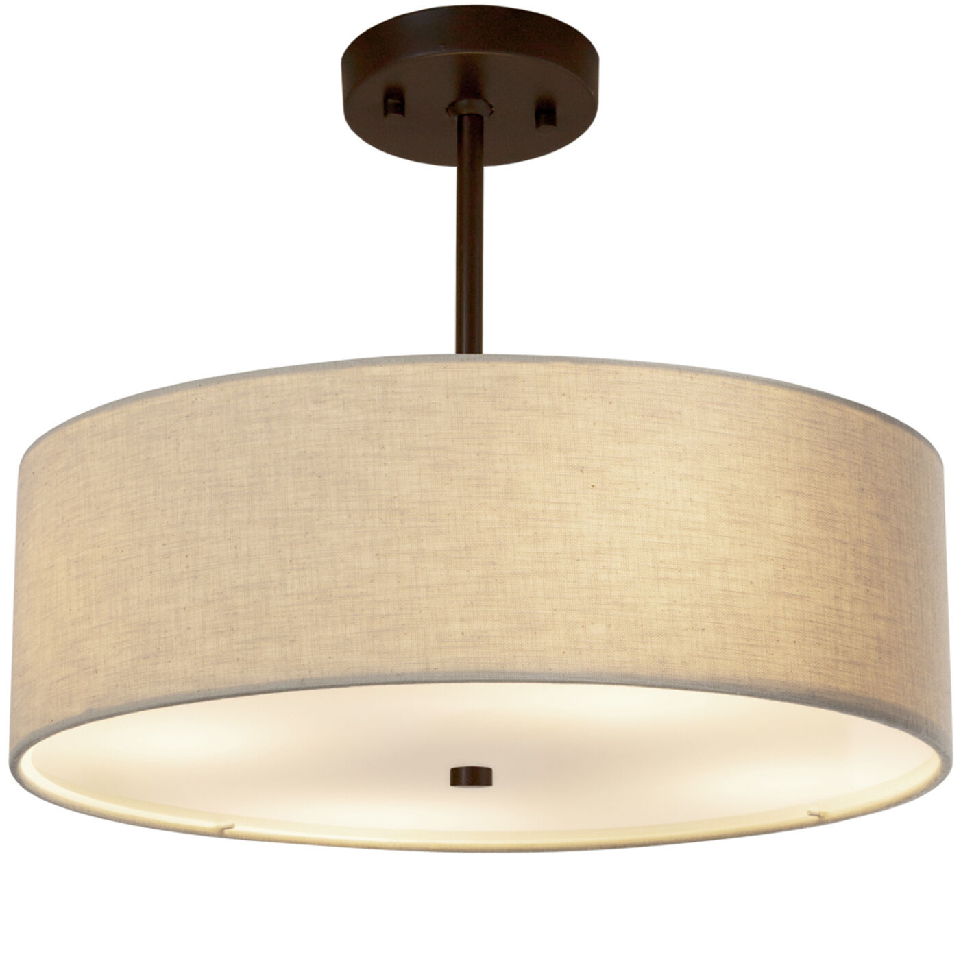 Textile LED 18 inch Dark Bronze Pendant Ceiling Light