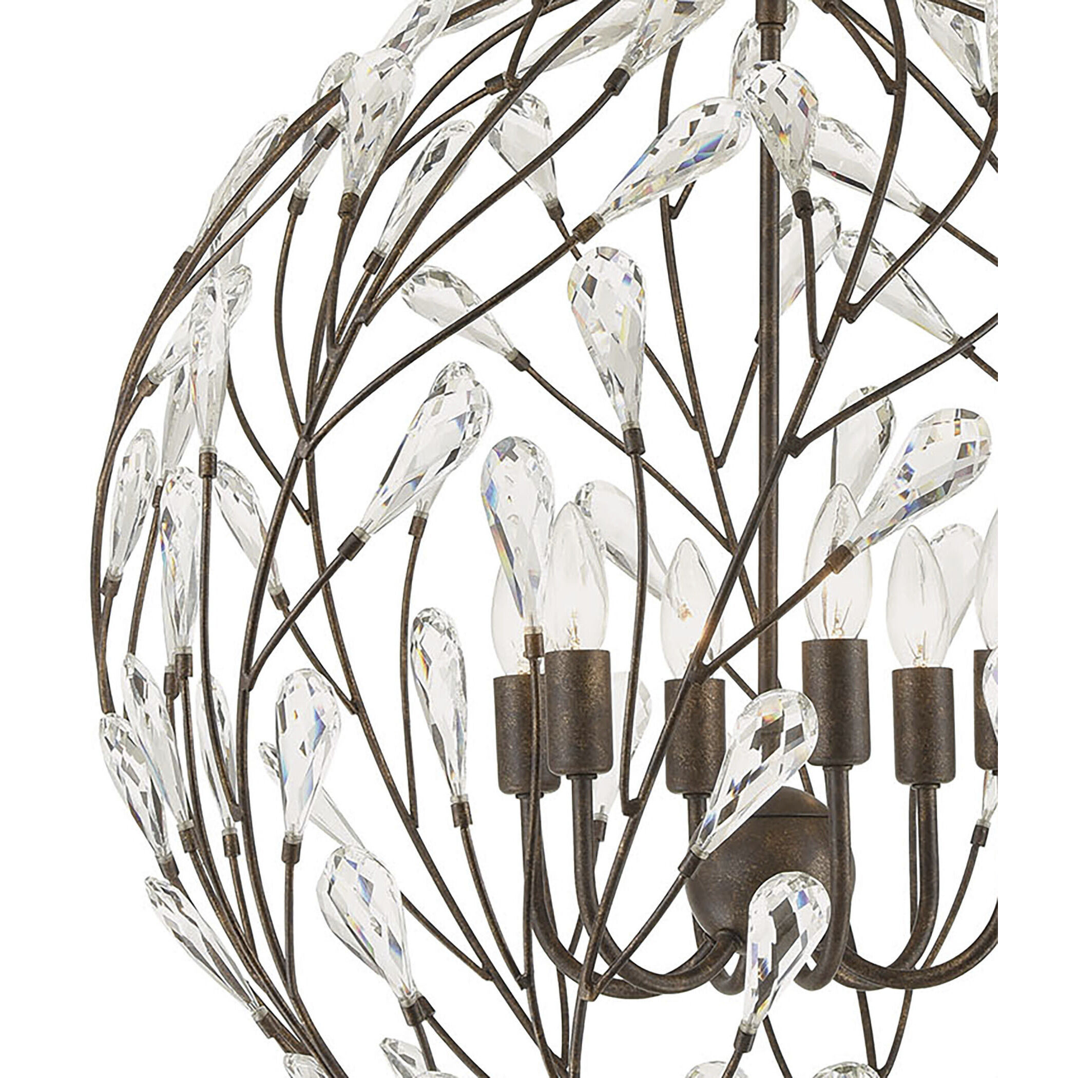 Crislett 6 Light 25 inch Sunglow Bronze Chandelier Ceiling Light