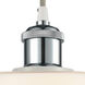 Ballston Clymer 1 Light 4 inch White and Polished Chrome Mini Pendant Ceiling Light in Matte White Glass, Ballston