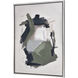 Beyer II Off White with Olive Green and Silver Framed Wall Art, Abstract