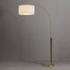 Scalloped 92 inch 9 watt Weathered Brass and Walnut Arc Floor Lamp Portable Light