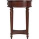 Jules 1-Drawer Round End Table in Medium Brown