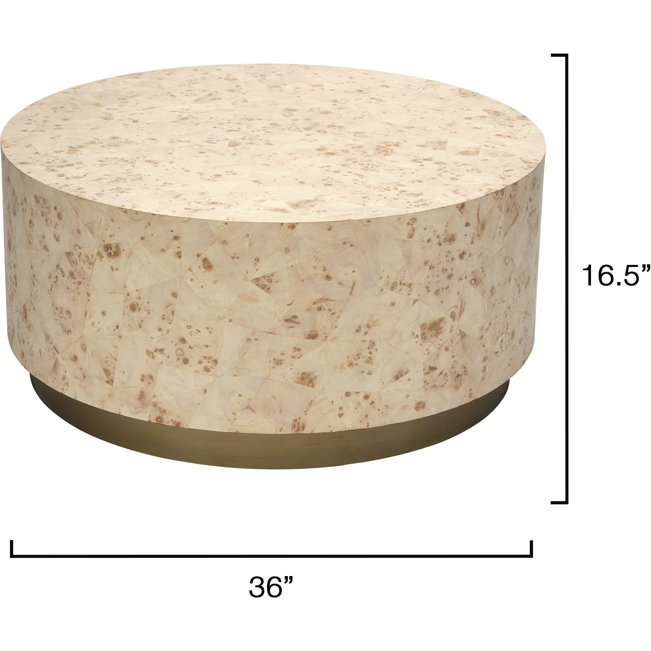 Configuration 36 X 16.5 inch Bleached Burl Veneer Coffee Table, Inline