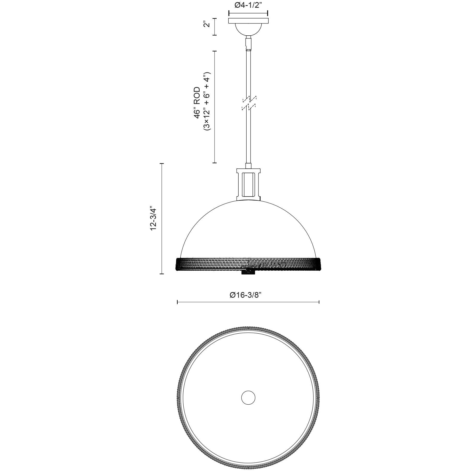Doral Pendant Ceiling Light in Matte White and Vintage Brass
