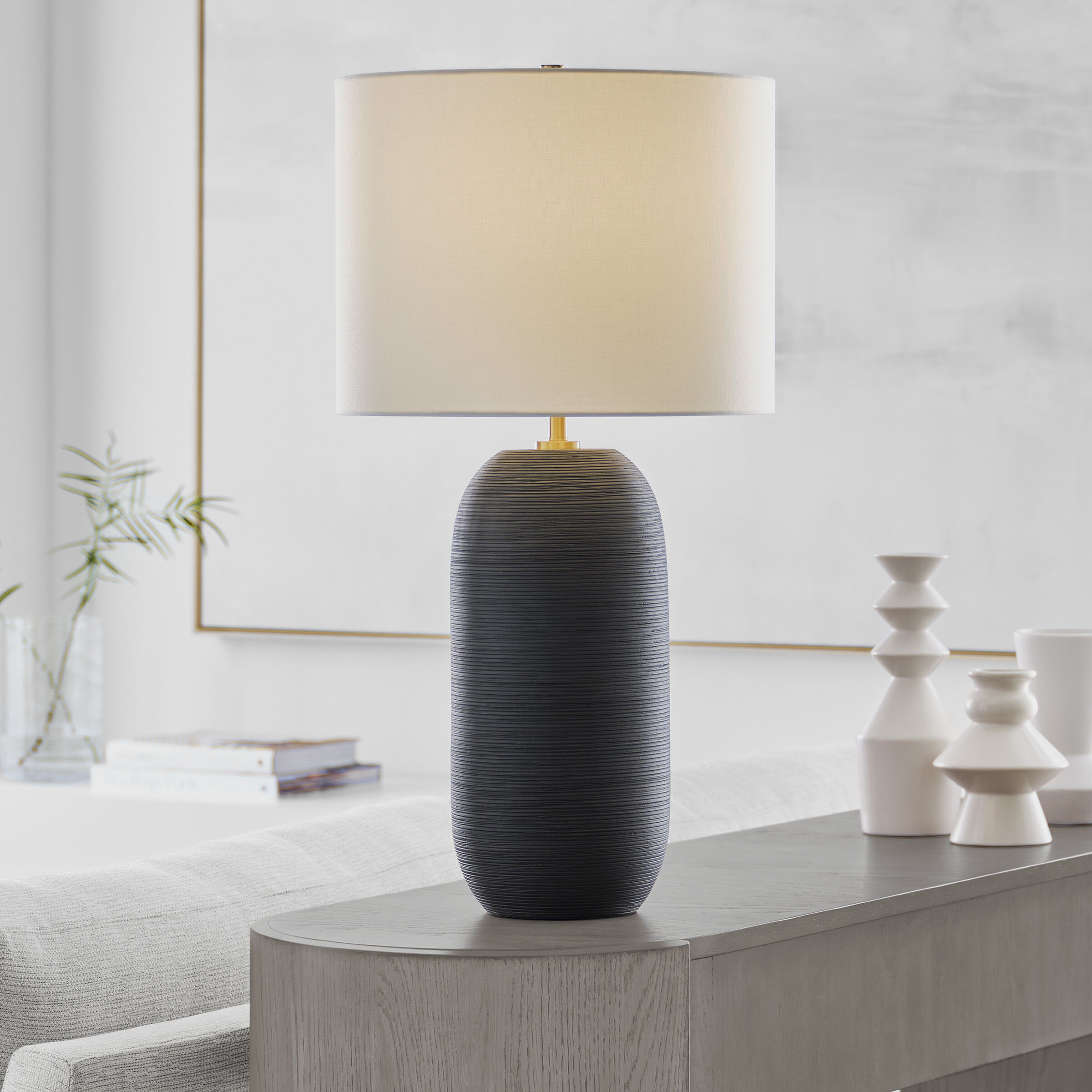 Hable Fanny 28.13 inch 9.00 watt Rough Black Ceramic Table Lamp Portable Light