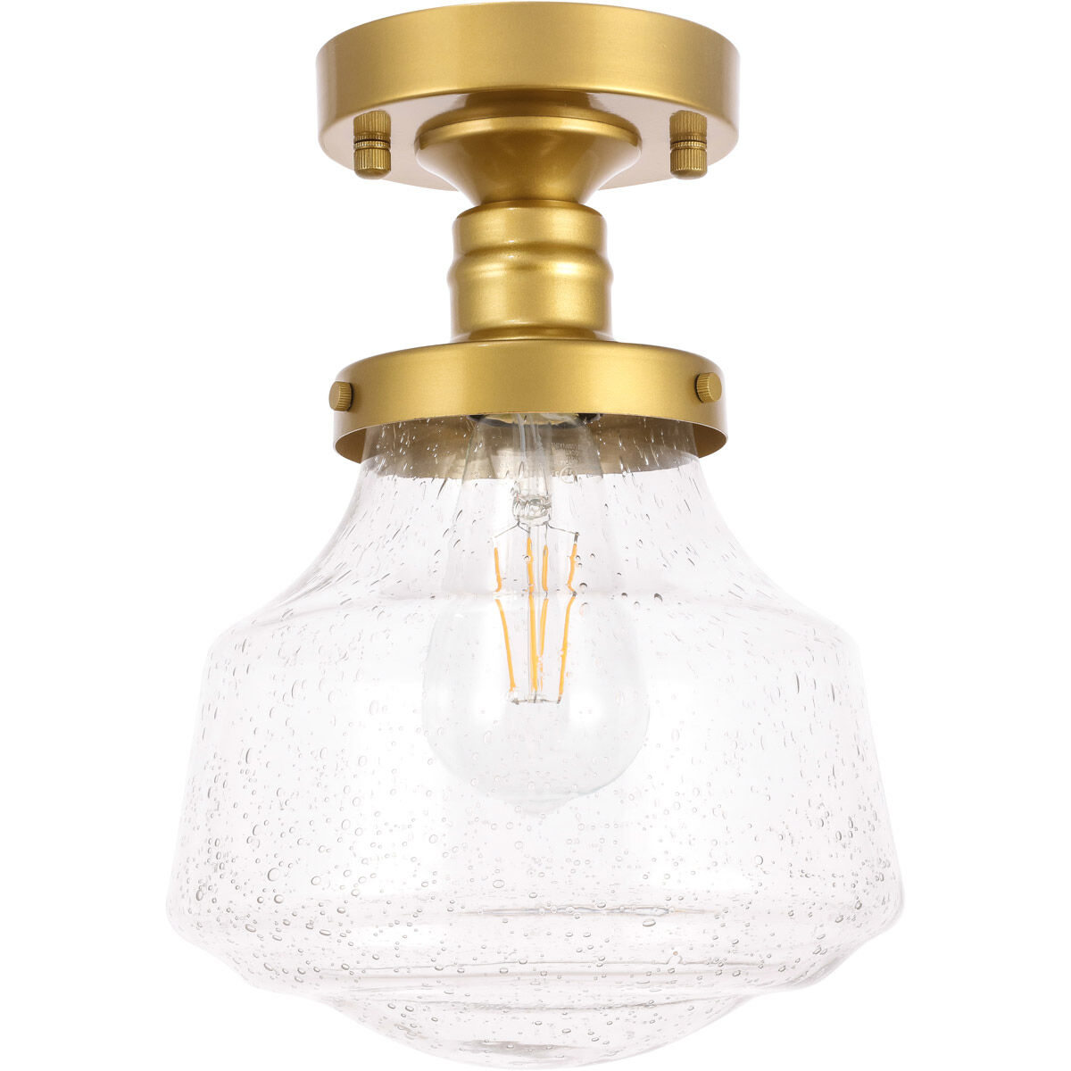 Lyle 1 Light 8 inch Brass Flush Mount Ceiling Light